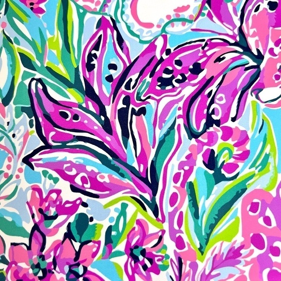 Lilly Pulitzer Poodle Decal Original Design in Pink, green, blue Floral 6”x5” - Picture 2 of 7